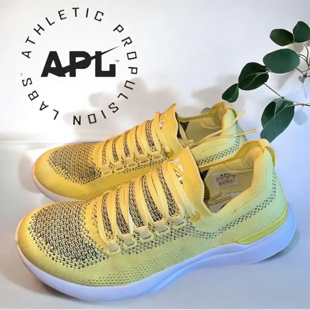 APL Women's TechLoom Performance Breeze Sneakers Bright Yellow Lightweight Shoe